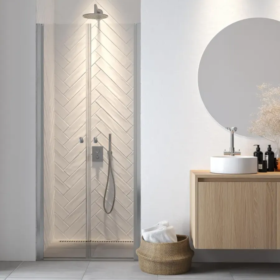 Sealskin pendeldeur voor douche nis chroom 90 x 200 cm