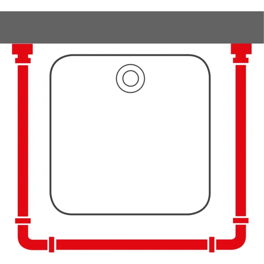 Sealskin Seallux douchegordijnstang mat aluminium 90x90x90 cm Ø28mm