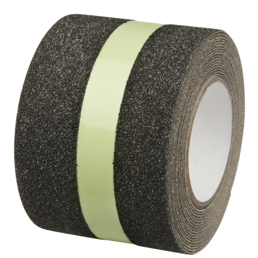 Secu care antislip sticker op rol 5 cm x 3 m zwart/glow