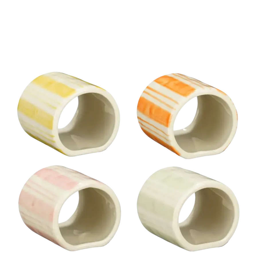 Geen Servetring roze oranje geel licht groen - l5,5xb5,5xh5cm