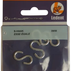 Ledent S-haak verzinkt 3 mm 4 stuks