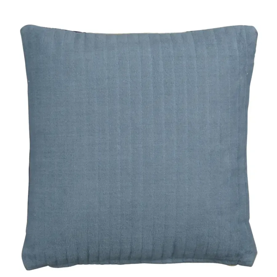 Geen Sierkussen blauw patchwork - l45xb45xh10cm