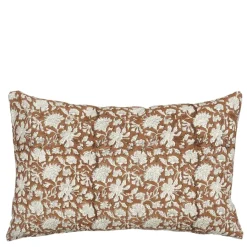 Geen Sierkussen bloemen donker bruin - l55xb35xh10cm