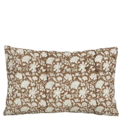 Geen Sierkussen bloemen donker bruin - l55xb35xh10cm