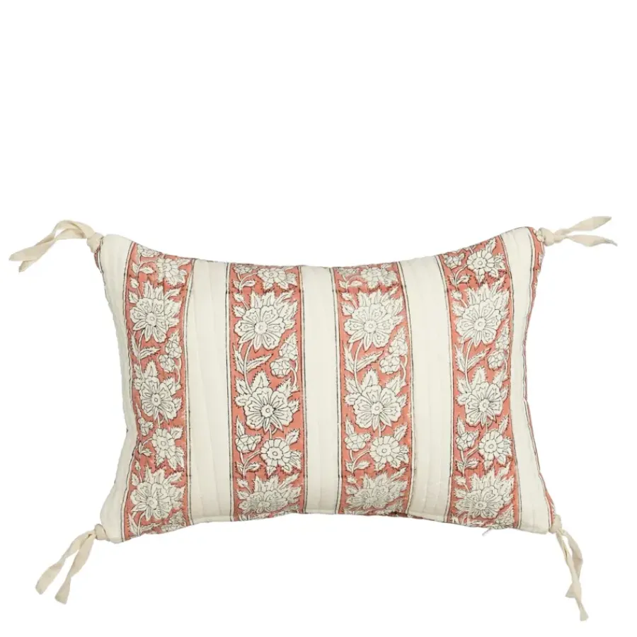 Geen Sierkussen bloemen donker bruin - l35xb25xh10cm