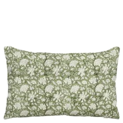 Geen Sierkussen bloemen groen - l55xb35xh10cm