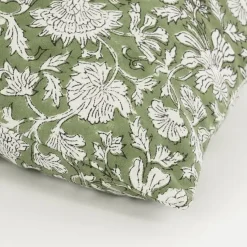 Geen Sierkussen bloemen groen - l55xb35xh10cm