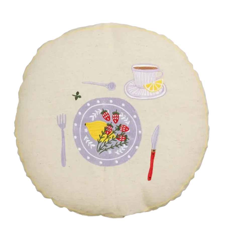 Geen Sierkussen rond lila - h10xd45cm