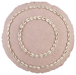 Geen Sierkussen rond schelp l.roze - h10xd45cm