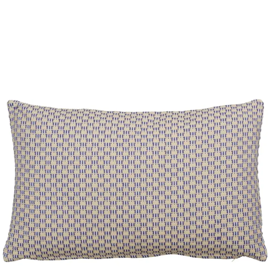 Geen Sierkussen ruit blauw - l55xb35xh10cm