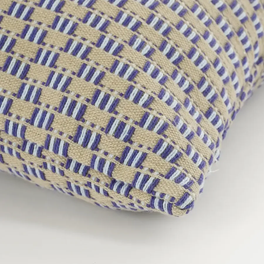 Geen Sierkussen ruit blauw - l55xb35xh10cm