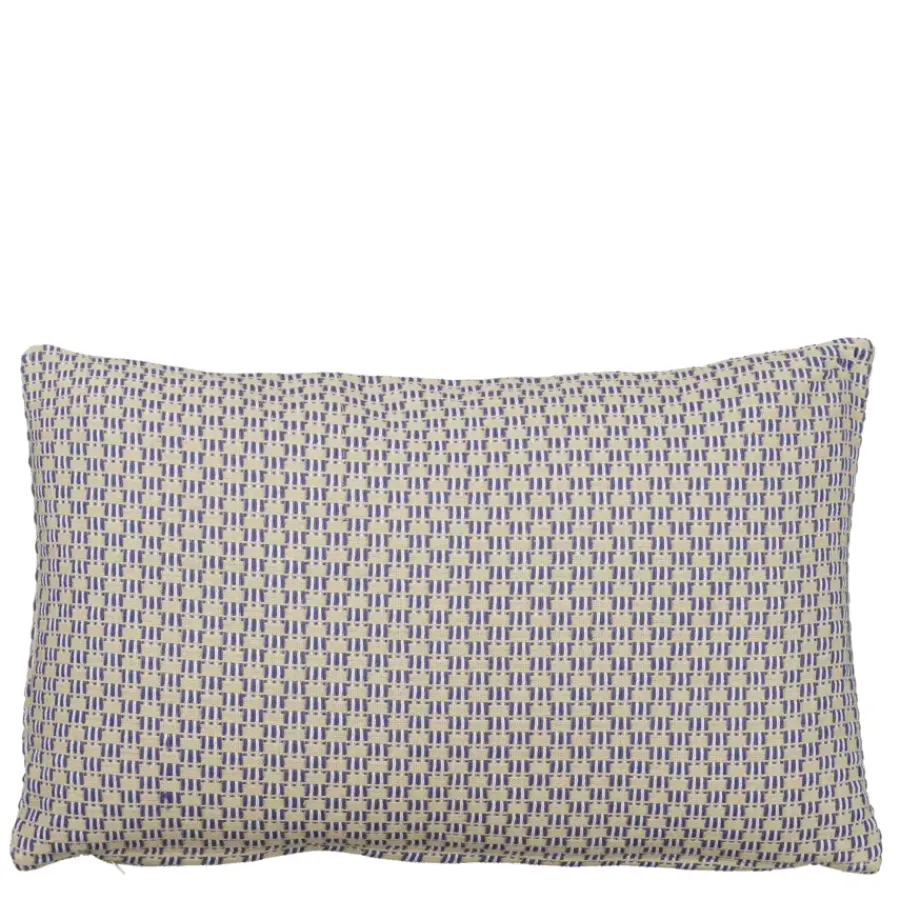 Geen Sierkussen ruit blauw - l55xb35xh10cm