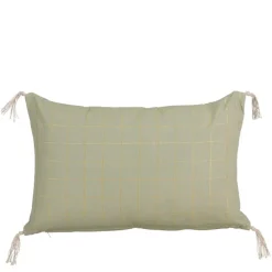 Geen Sierkussen ruit licht groen - l55xb35xh10cm