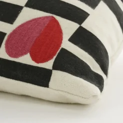 Geen Sierkussen streep hart rood - l55xb35xh10cm