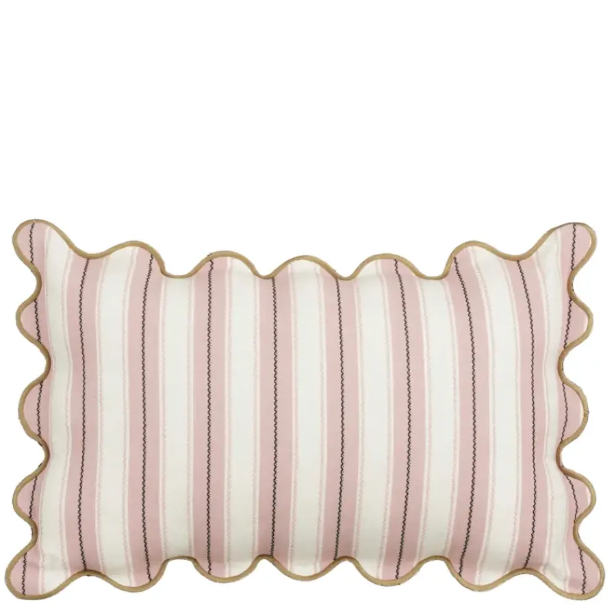 Geen Sierkussen strepen licht roze - l55xb35xh10cm