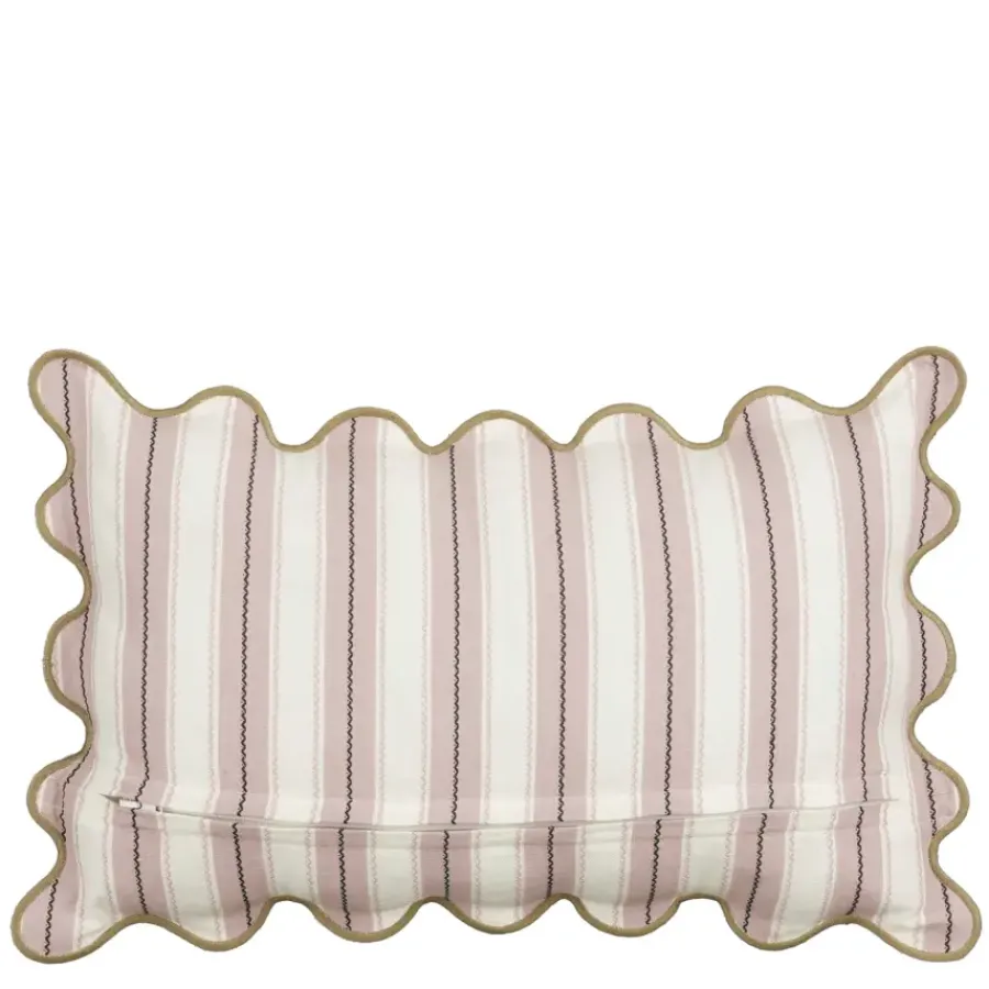 Geen Sierkussen strepen licht roze - l55xb35xh10cm