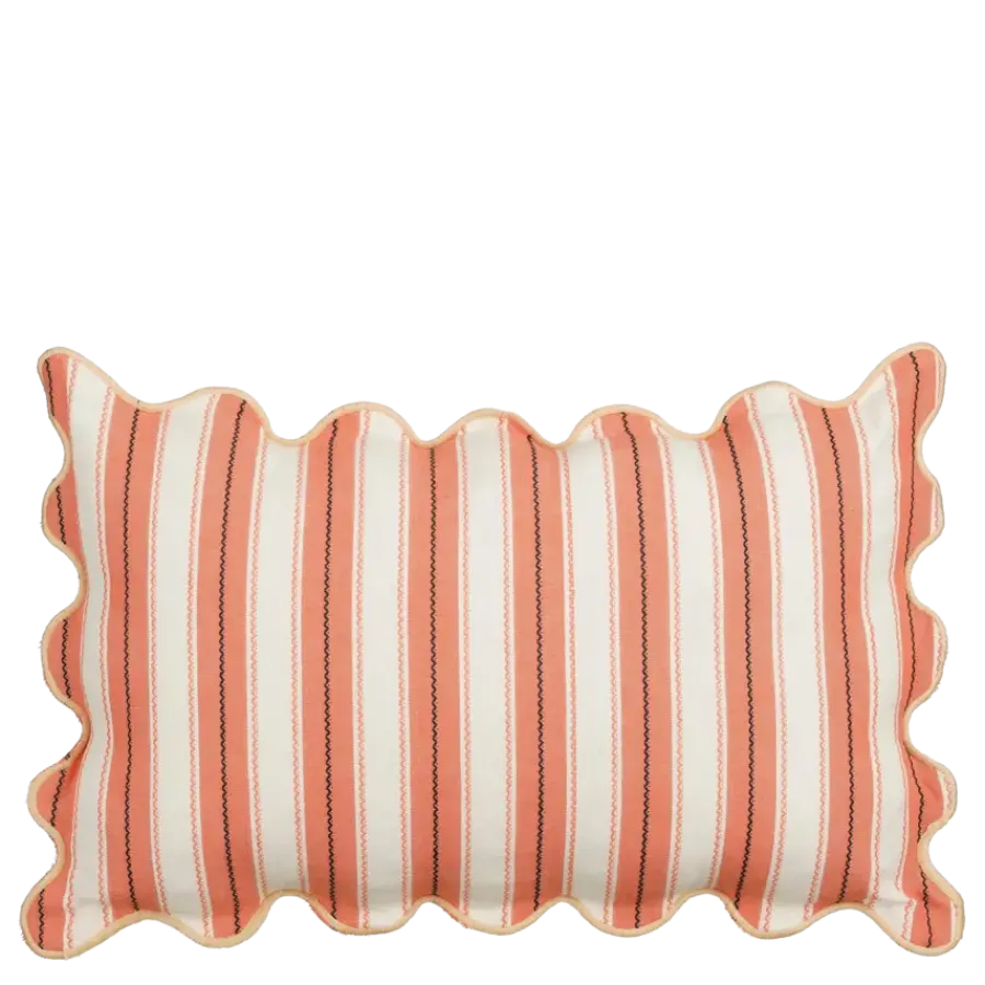Geen Sierkussen strepen oranje - l55xb35xh10cm