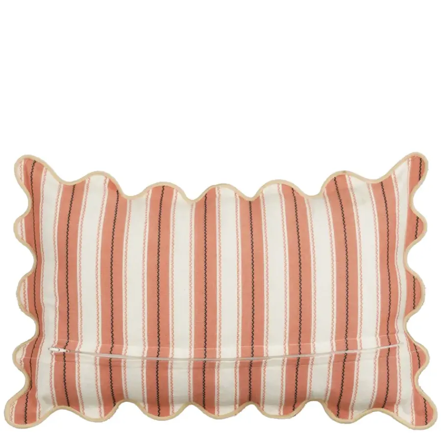 Geen Sierkussen strepen oranje - l55xb35xh10cm