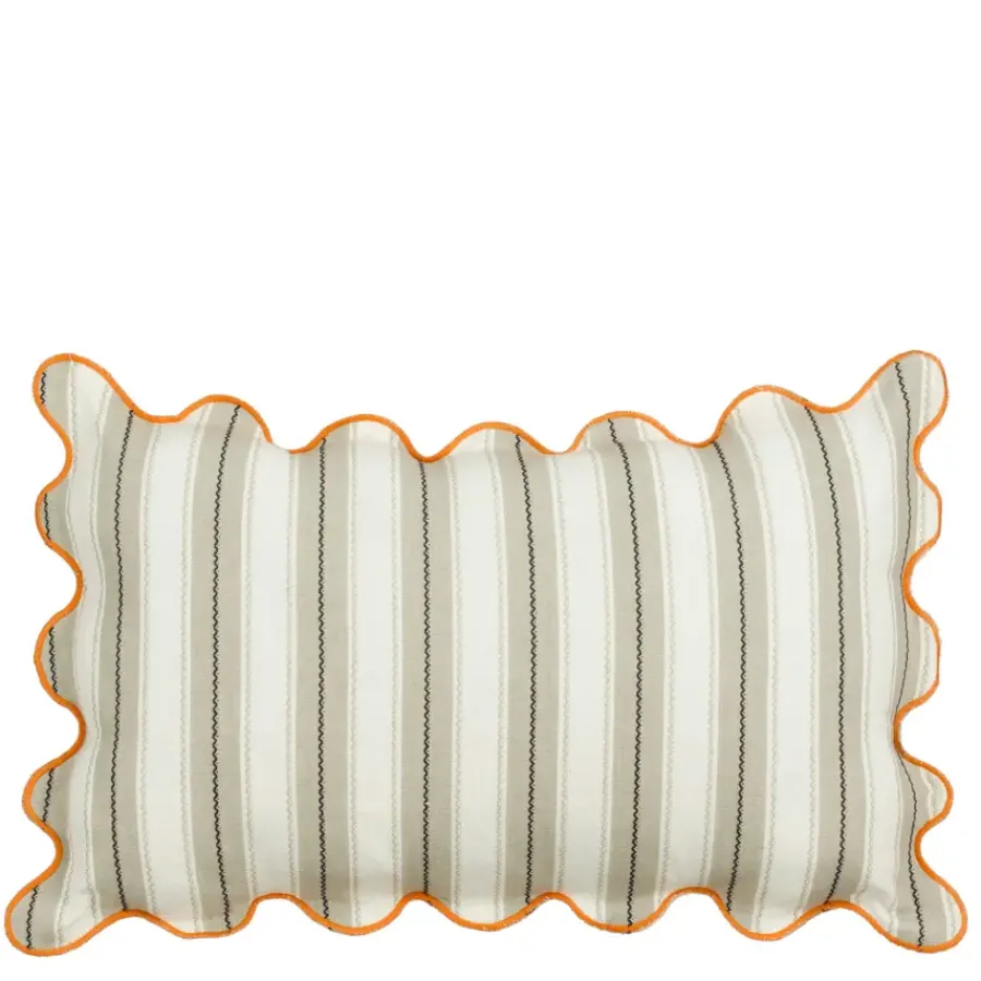 Geen Sierkussen strepen taupe - l55xb35xh10cm