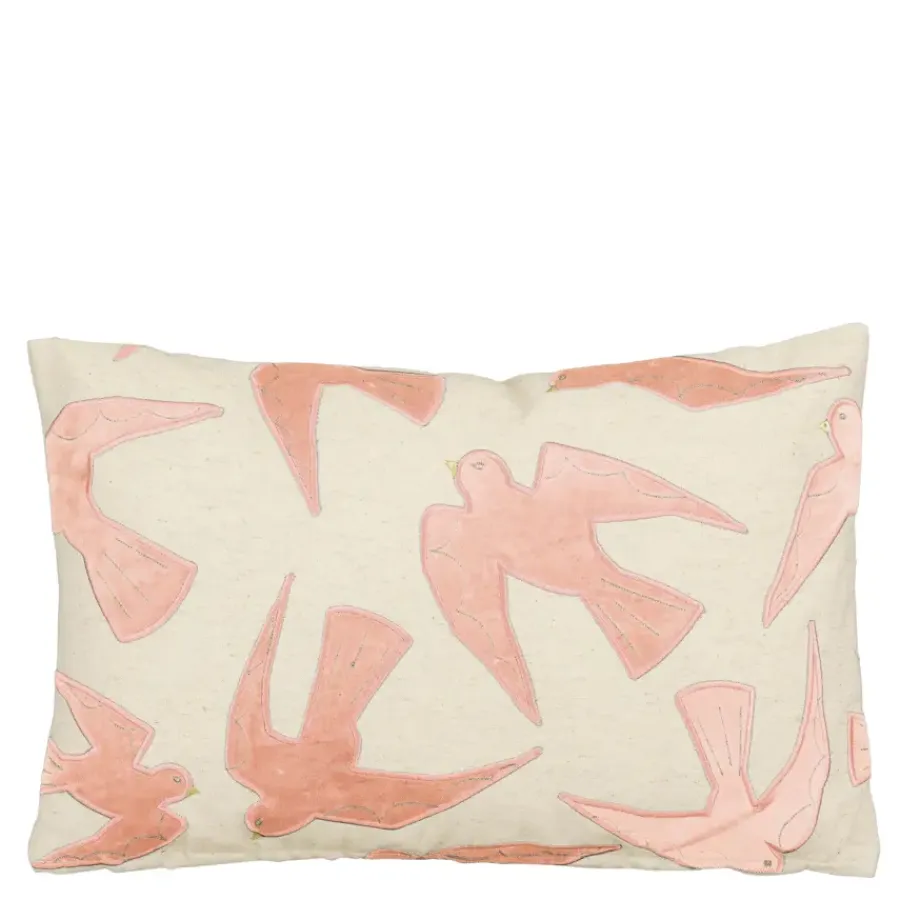 Geen Sierkussen vogel licht roze - l55xb35xh10cm