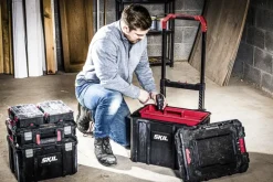 SKIL Gereedschapswagen / gereedschapstrolley met 4-in-1 grote stapelbare gereedschapskoffer set