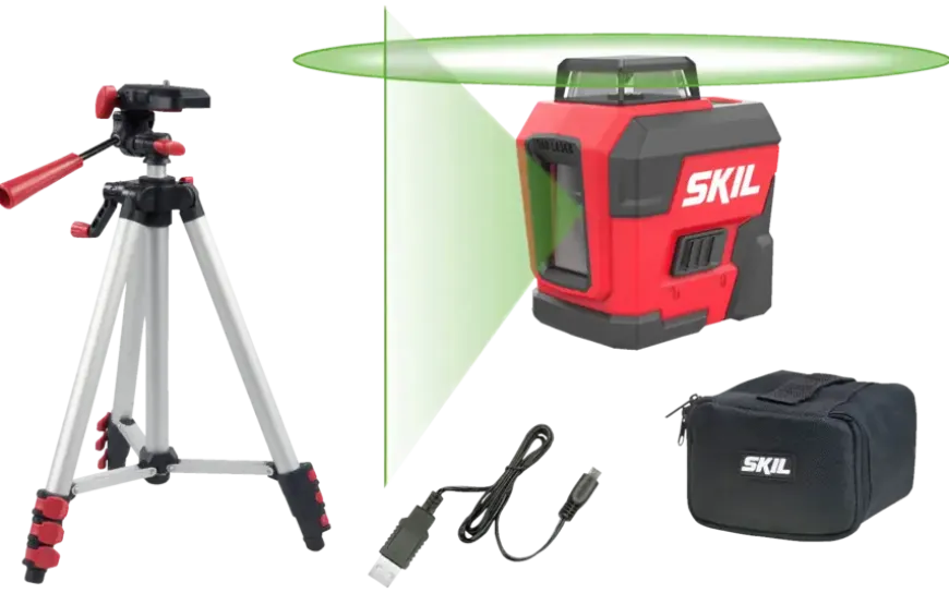 SKIL kruislijnlaser / rotatielaser 360° groen 30m 1961DA Li-ion – incl. USB oplaadkabel en statief