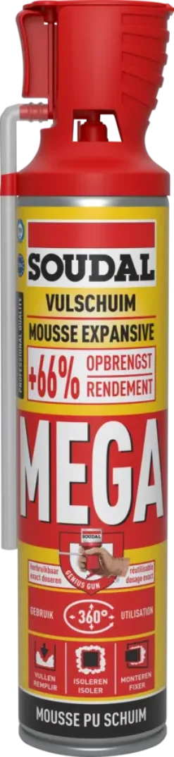 Soudal pur bouwschuim high volume 600 ml