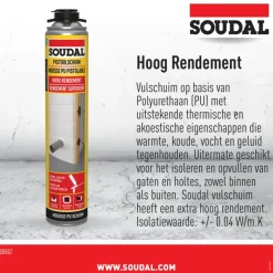 Soudal PU-schuim 750ml voor schuimpistool
