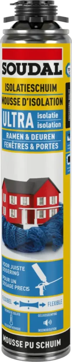 Soudal Ultra PU-schuim voor pistool 750 ml