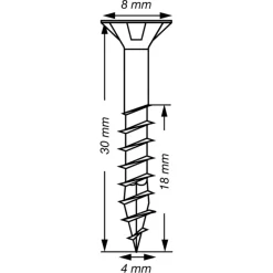 SPAX schroef T-Star Plus geel 4x30 mm 150 stuks