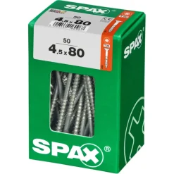 SPAX schroef T-Star Plus geel 4,5x80 mm 50 stuks