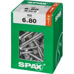 SPAX schroef T-Star Plus geel 6x80 mm 100 stuks