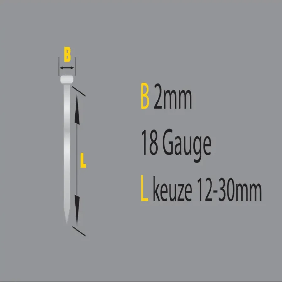 STANLEY nagels type j 2x25mm 1000st