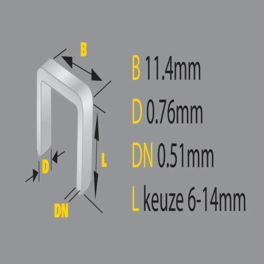 STANLEY nieten type a 11.4x6mm 1000st