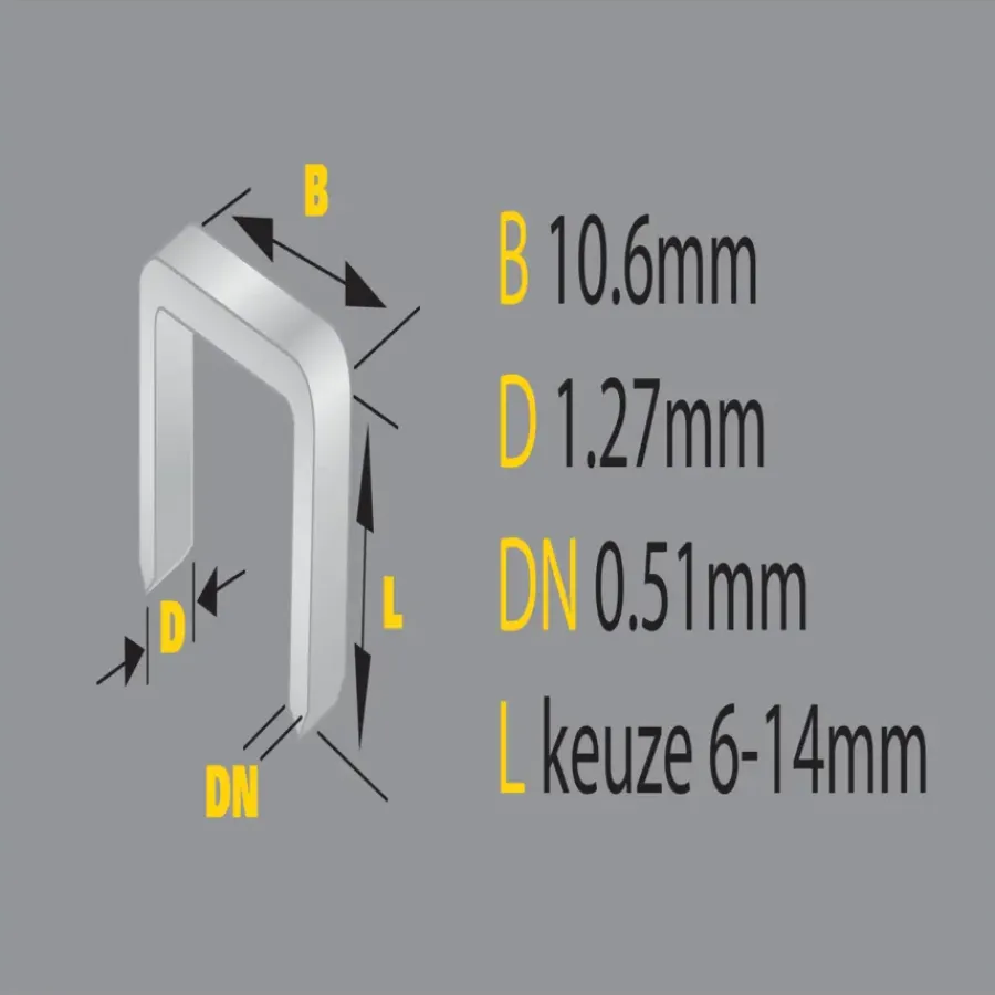 STANLEY nieten type g 10.6x12mm 1000st
