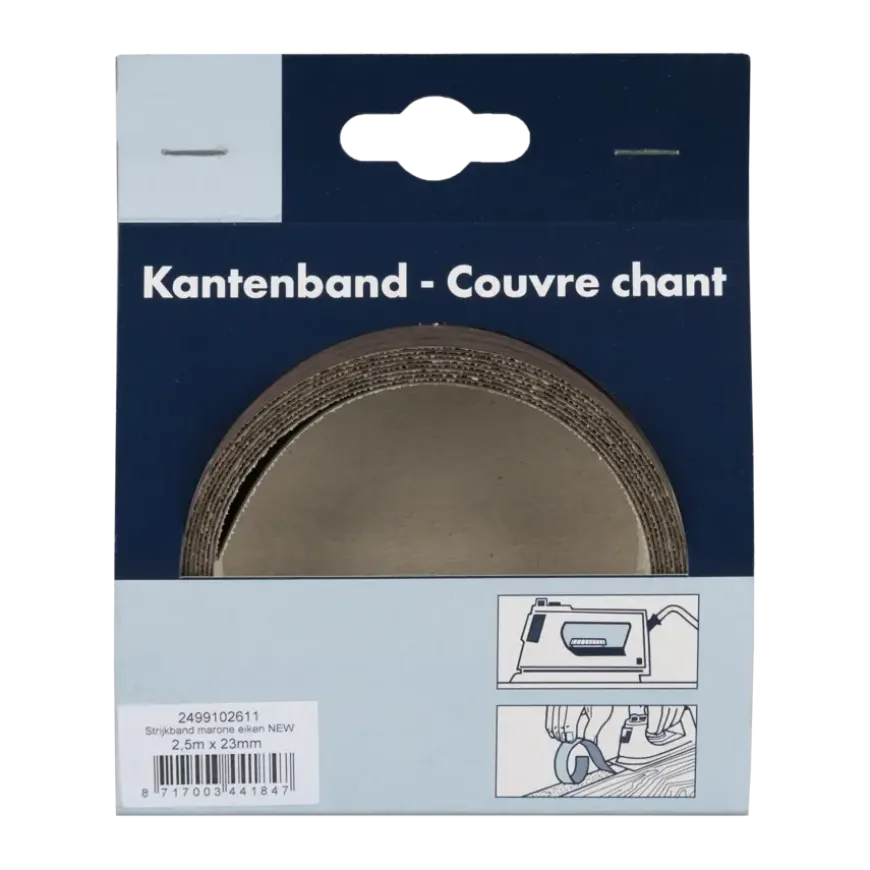 Strijkband marone eiken 23 mm 2,5 meter