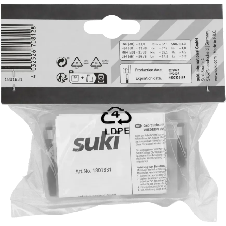 Suki oordoppen met koord - 33 db - 1 paar