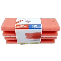 Super Cleaners SUPER schuur spons rood met handgreep per (2 verpakt)