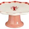 Geen Taartschaal op voet kreeft rood - l29xb27,5xh11cm