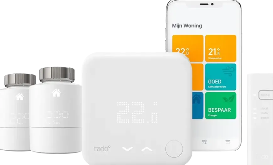 Tado Starters Kit Thermostaat V3+ Bedraad Inclusief 2 Slimme Radiatorknoppen