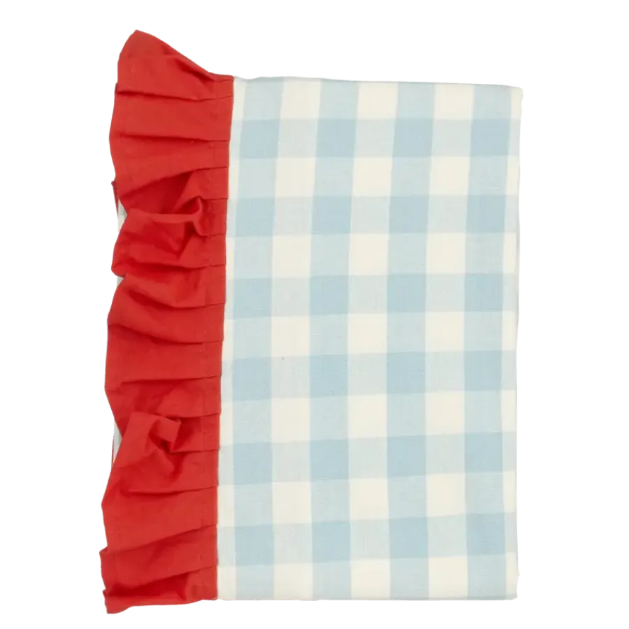 Geen Tafelkleed ruit licht blauw - l180xb130cm