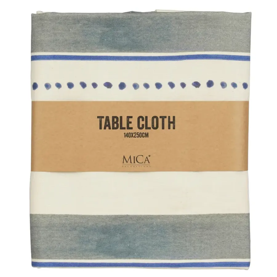 Geen Tafelkleed streep blauw - l250xb140cm