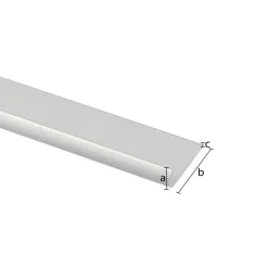 Geen Tafelrand aluminium mat zilver 18x1000x1,5mm