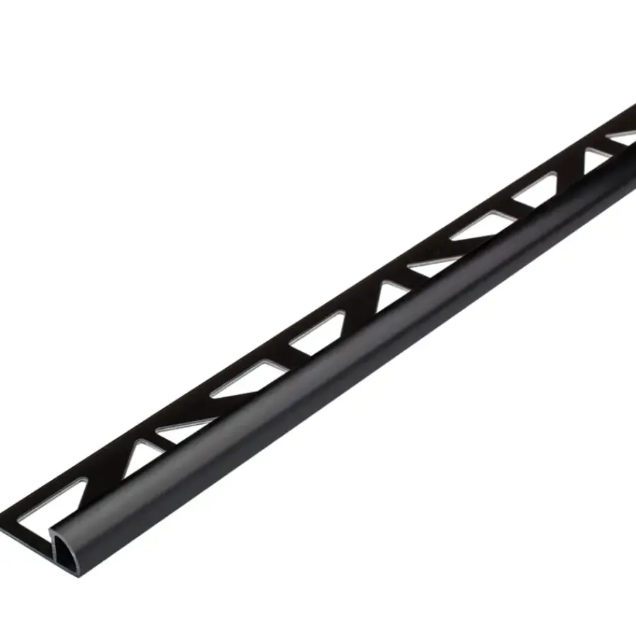 Geen Tegelprofiel kwartrond PVC zwart 8 mm 300 cm
