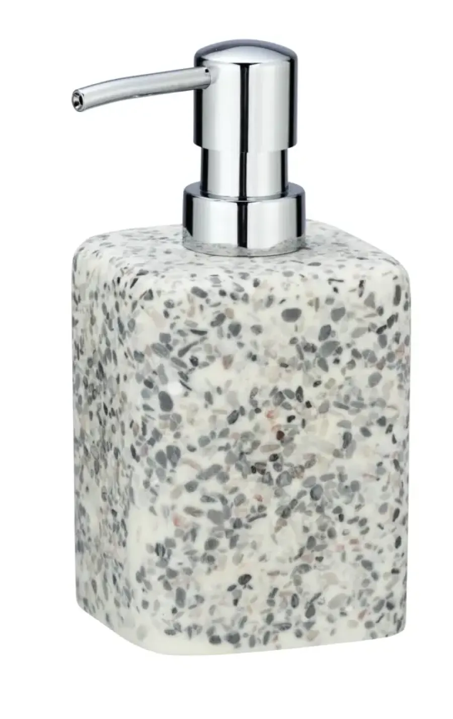 Geen Terrazzo zeepdispenser Polyresin wit/beige/grijs 240 ml