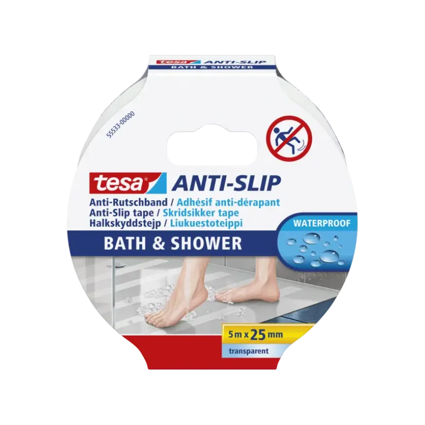 Tesa anti-slip tape douche transparant 25 mm x 5 m