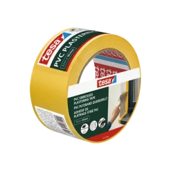 Tesa bepleisteringstape PVC geel reliëf 50 mm x 33 m