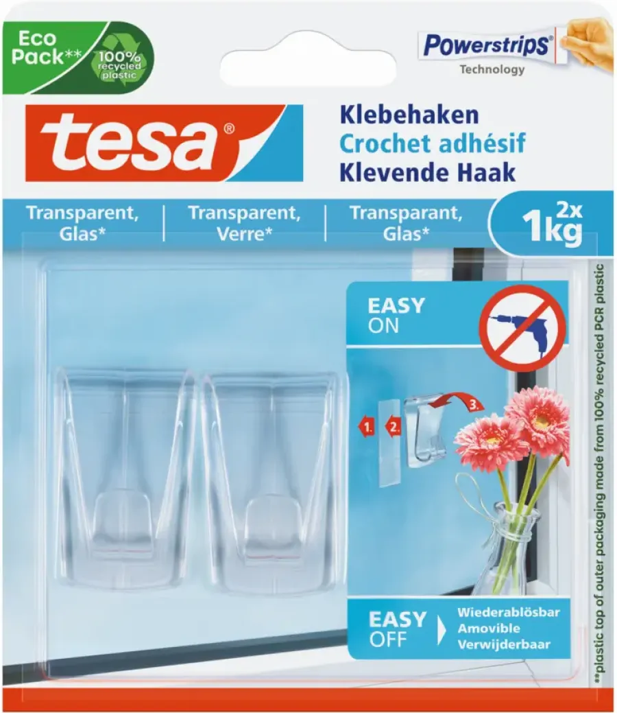 Tesa Klevende Haak voor Transparant & Glas 1 kg