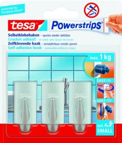 Tesa Powerstrips haak mat chroom 3 stuks
