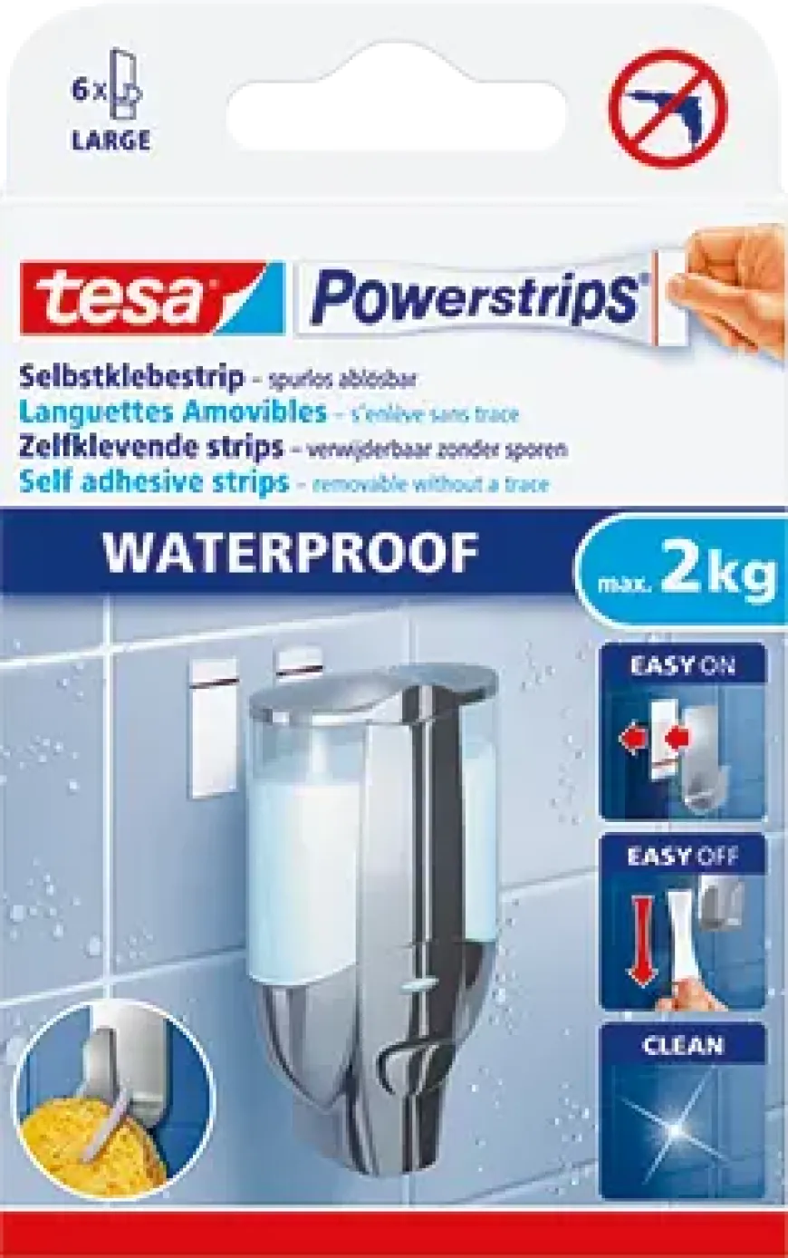Tesa Powerstrips waterproof strips 6 stuks